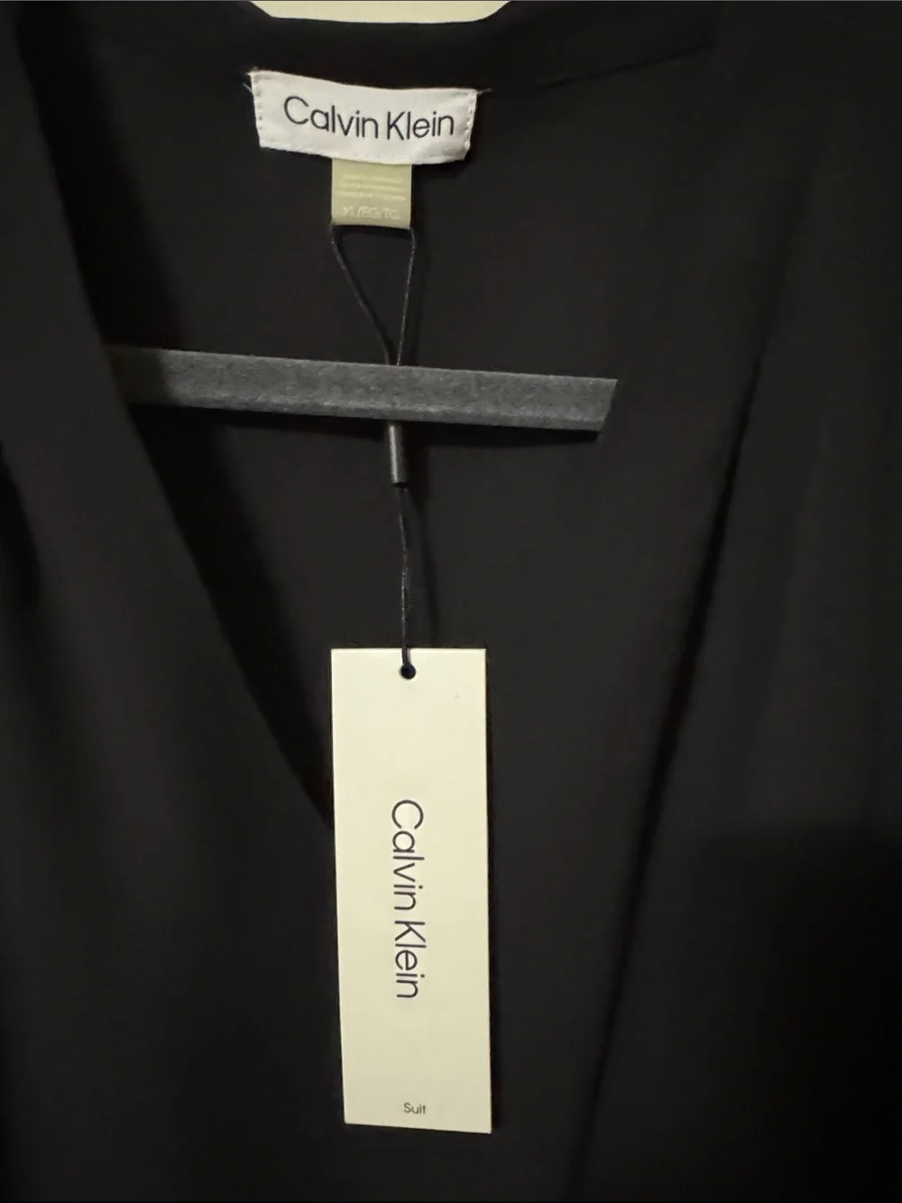 Calvin Klein Black V-Neck Short Sleeve Blouse with Pleat Detail - Picture 2 of 8